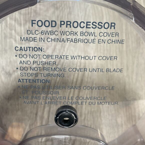 Cuisinart DLC-6WB Replacement Work Bowl Chute Lid for DLC-6 Food Processor Part - Picture 5 of 9